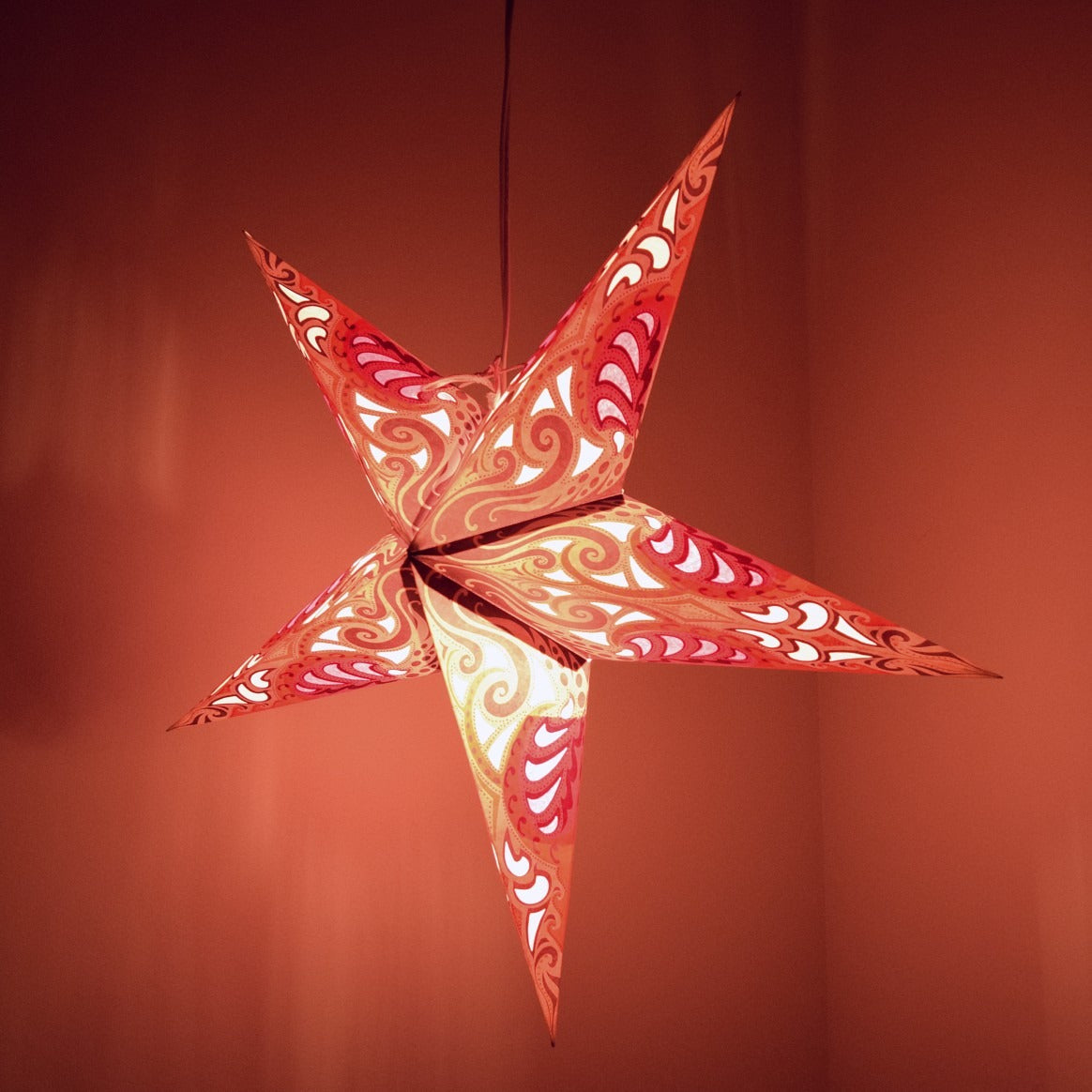 Hometown Evolution Paper Star Lavender Pink Obsession Outdoor Lantern with Cord