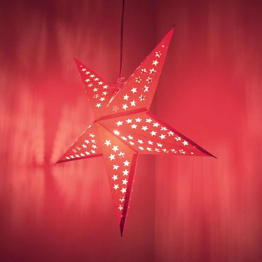 Hometown Evolution Paper Star Pink Unity Outdoor Lantern with Cord