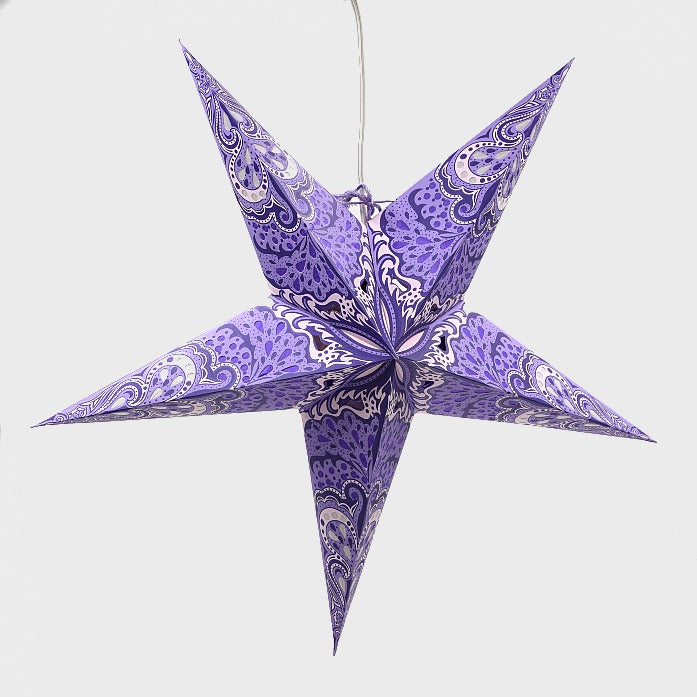 Hometown Evolution Paper Star Purple Charm Outdoor Lantern with Cord