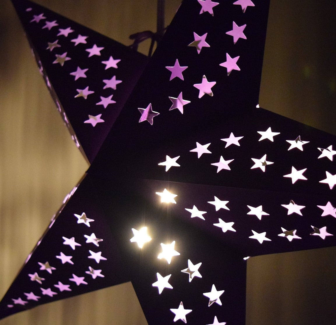 Hometown Evolution Paper Star Purple Harmony Outdoor Lantern with Cord