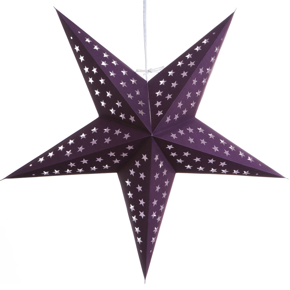 Hometown Evolution Paper Star Purple Harmony Outdoor Lantern with Cord