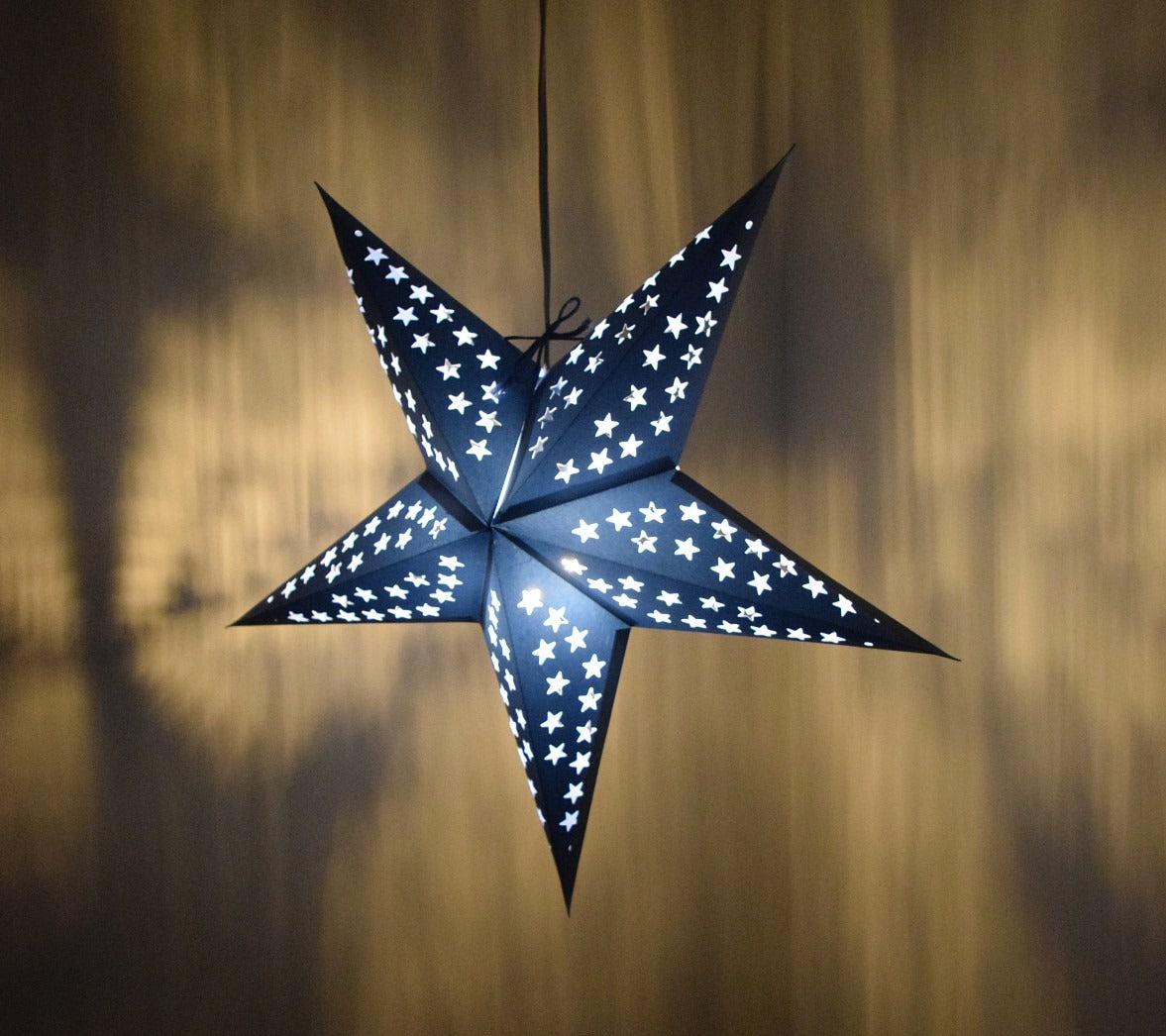 Hometown Evolution Paper Star Solid Blue Outdoor Lantern