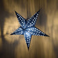 Hometown Evolution Paper Star Solid Blue Outdoor Lantern with Cord