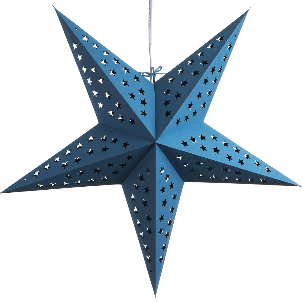 Hometown Evolution Paper Star Solid Blue Outdoor Lantern