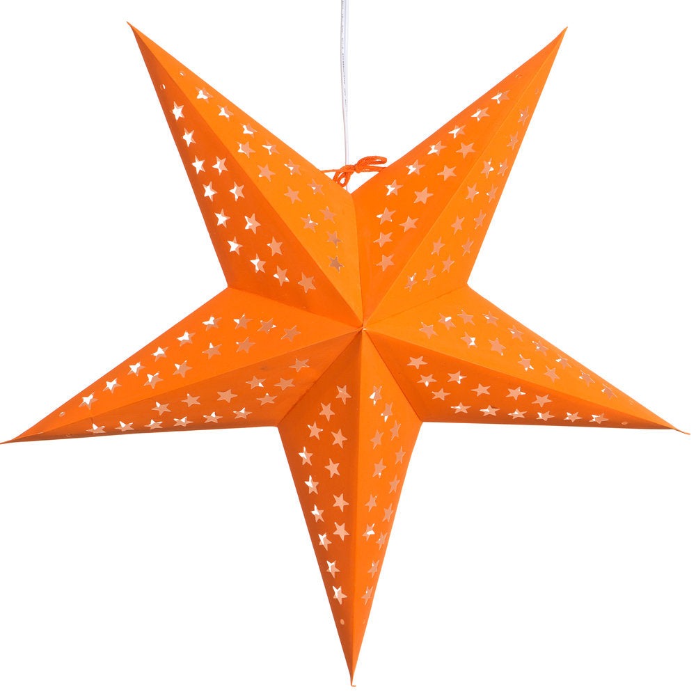 Hometown Evolution Paper Star Solid Orange Outdoor Lantern