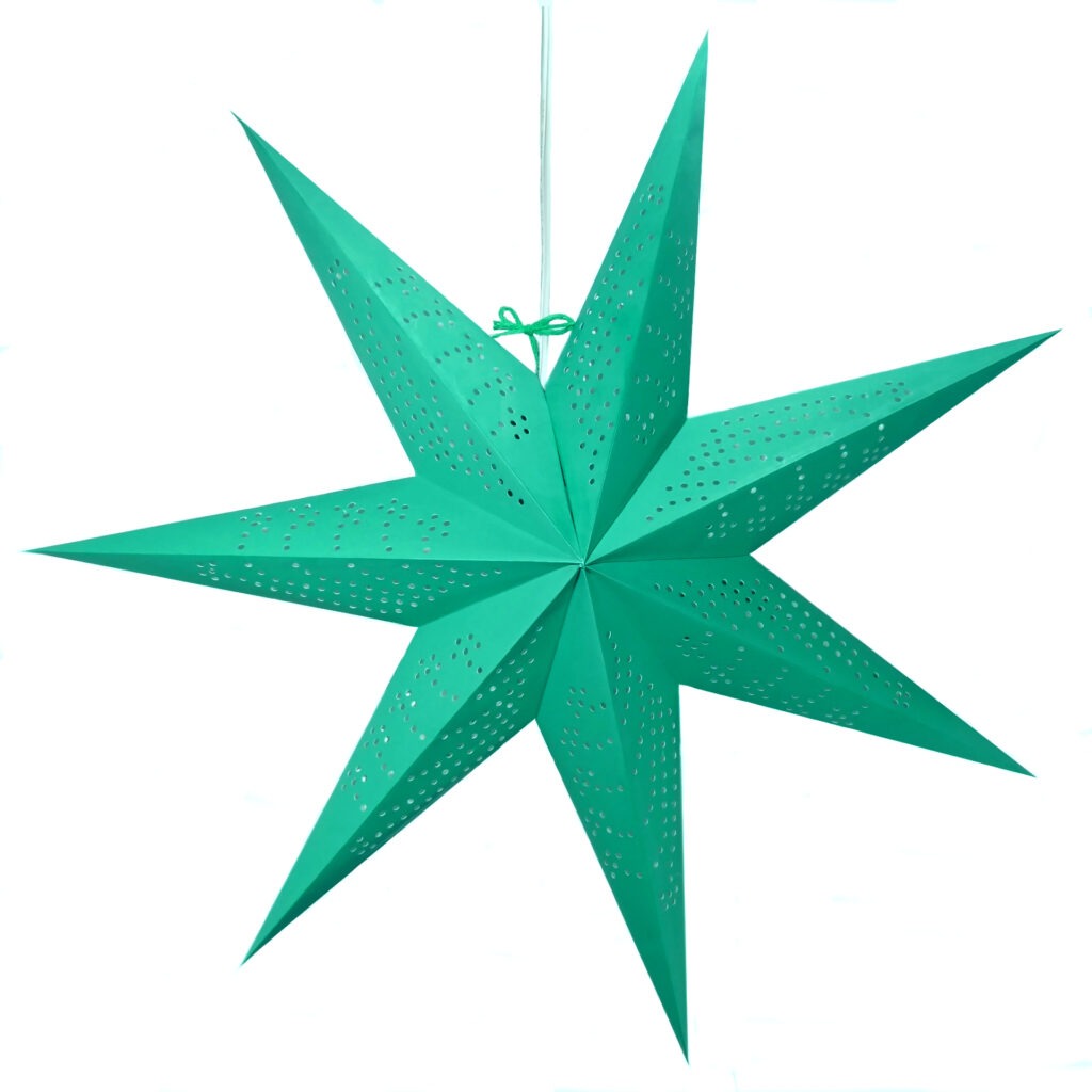 Hometown Evolution Polaris Paper Star Turquoise Outdoor Lantern