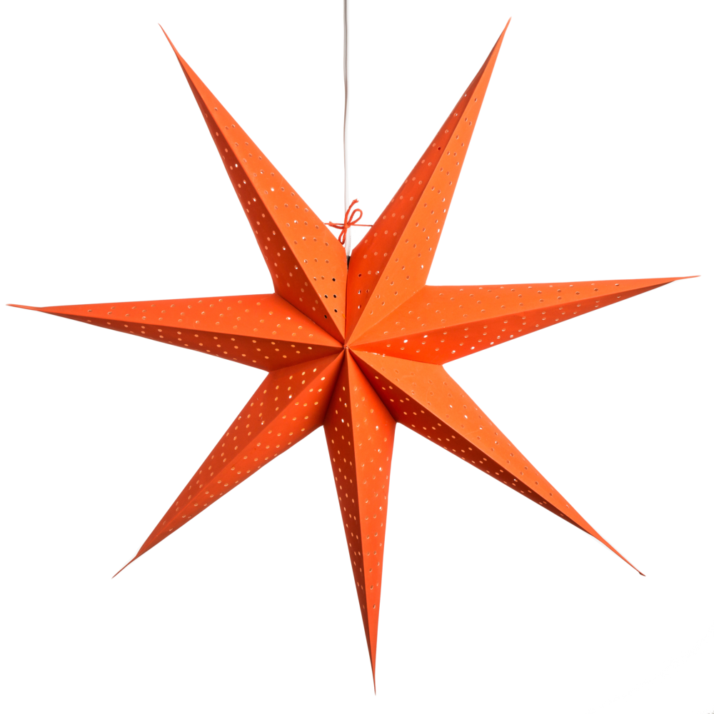 Hometown Evolution Radius Paper Star Deep Orange Outdoor Lantern