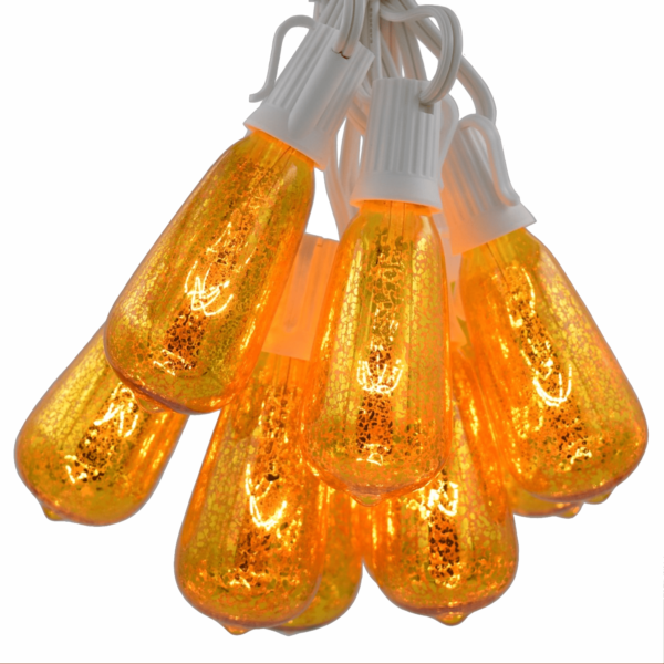 Hometown Evolution ST40 50 Foot Mercury Gold String Light Set with White Wire