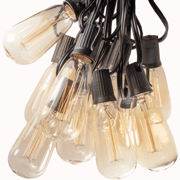 Hometown Evolution ST40 Lantern Edison 100 Foot String Light Set with Black wire