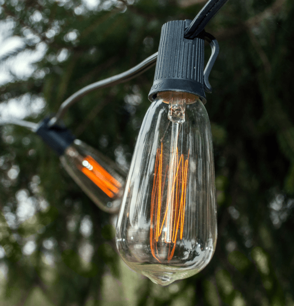 Hometown Evolution ST40 Lantern Edison 100 Foot String Light Set with Black wire