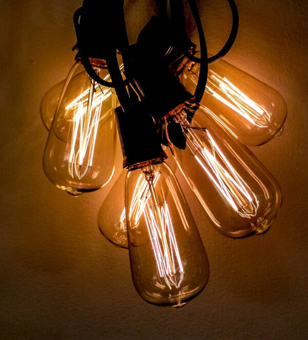 Hometown Evolution ST40 Lantern Edison 25 Foot String Light Set with Black wire