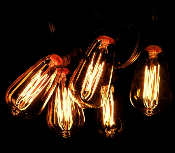 Hometown Evolution ST40 Lantern Edison Commercial 50 Foot String Light Set with Black Wire