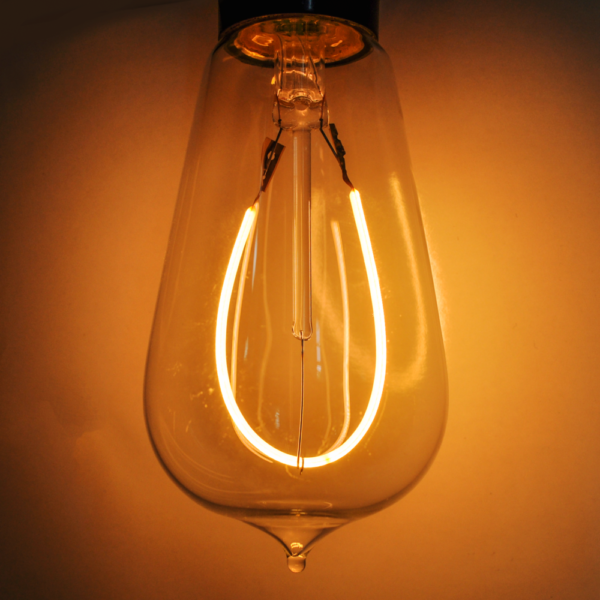 Hometown Evolution ST58 LED Curved Filament 3 Watts Light Bulb