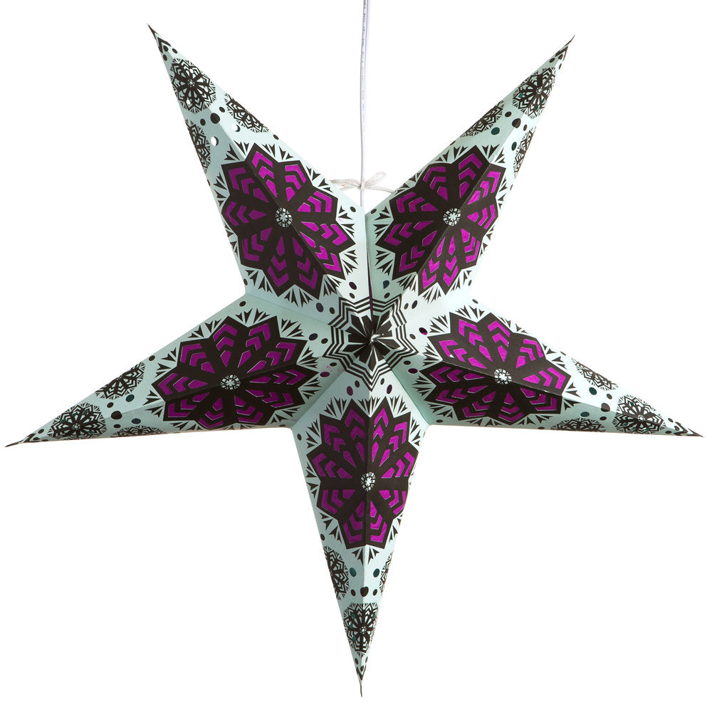 Hometown Evolution Snowflake Paper Star Outdoor Lantern with Cord