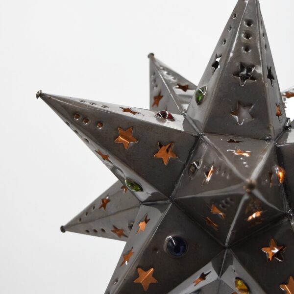 Hometown Evolution Star Cut with Marbles 12" Tin Star Light with Marbles