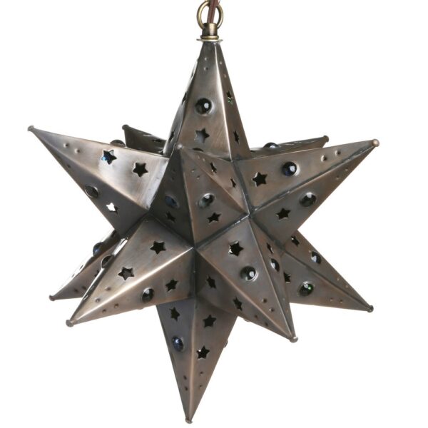 Hometown Evolution Star Cut with Marbles 12" Tin Star Light with Marbles