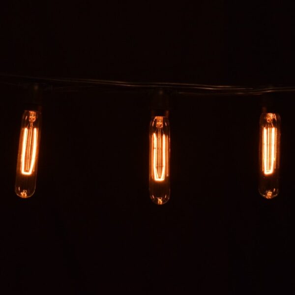 Hometown Evolution T25 Tube Edison Commercial 100 Foot String Light Set with Black Wire