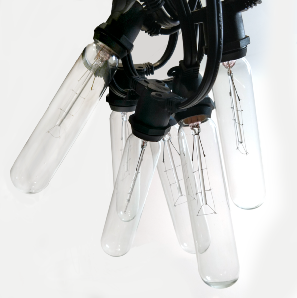 Hometown Evolution T25 Tube Edison Commercial 100 Foot String Light Set with Black Wire