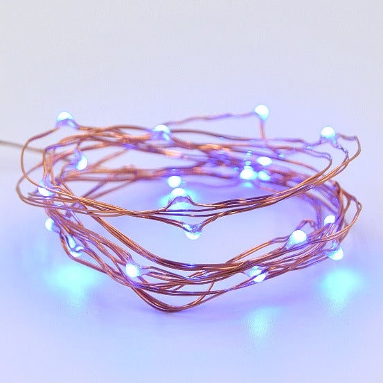 Hometown Evolution Waterproof 6 Foot Blue Battery Operated LED Fairy Light with 20 Micro LED Lights on Copper Wire