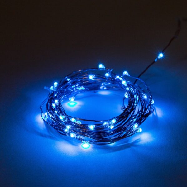 Hometown Evolution Waterproof 6 Foot Blue Battery Operated LED Fairy Light with 20 Micro LED Lights on Copper Wire