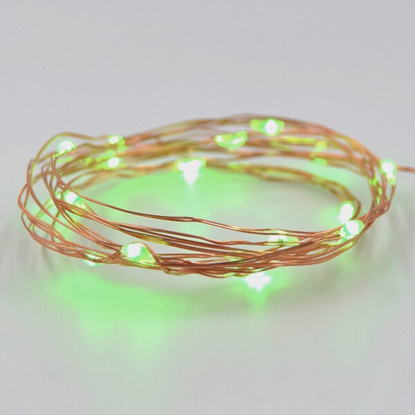 Hometown Evolution Waterproof 6 Foot Green Battery Operated LED Fairy Light with 20 Micro LED Lights on Copper Wire