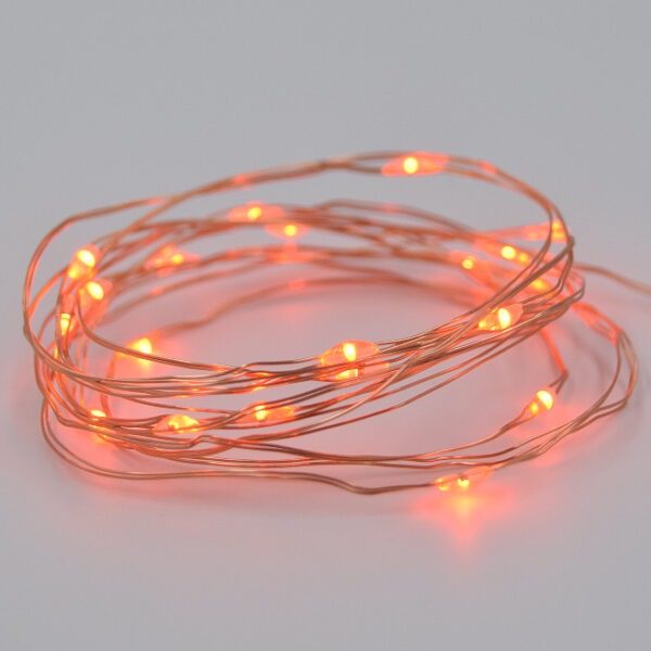 Hometown Evolution Waterproof 6 Foot Orange Battery Operated LED Fairy Light with 20 Micro LED Lights on Copper Wire