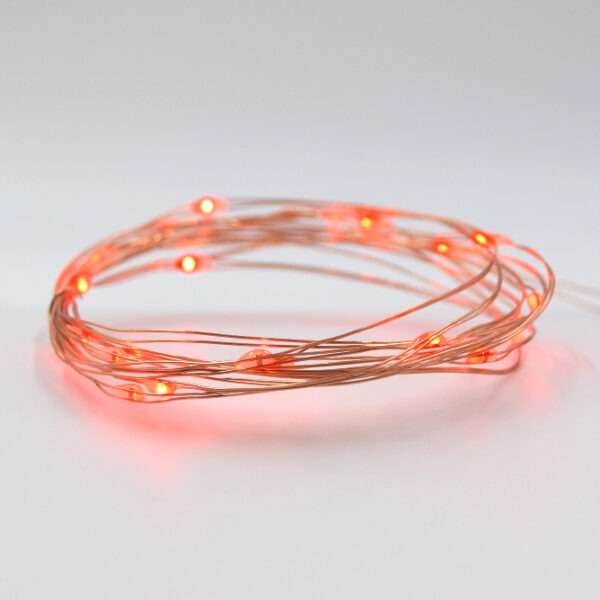 Hometown Evolution Waterproof 6 Foot Red Battery Operated LED Fairy Light with 20 Micro LED Lights on Copper Wire