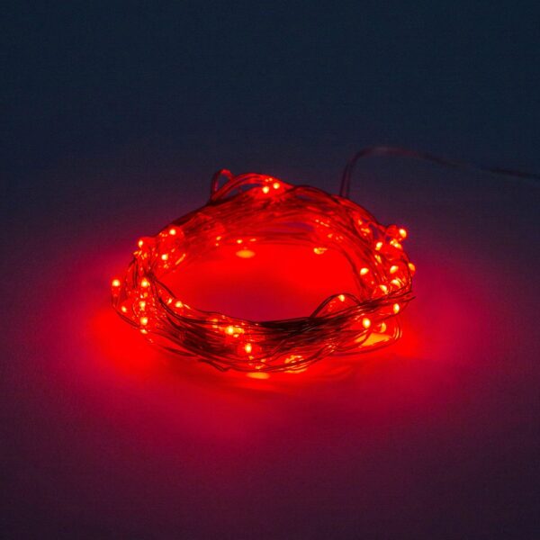 Hometown Evolution Waterproof 6 Foot Red Battery Operated LED Fairy Light with 20 Micro LED Lights on Copper Wire