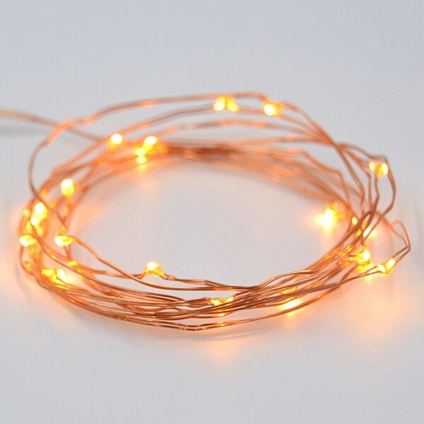 Hometown Evolution Waterproof 6 Foot Yellow Battery Operated LED Fairy Light with 20 Micro LED Lights on Copper Wire