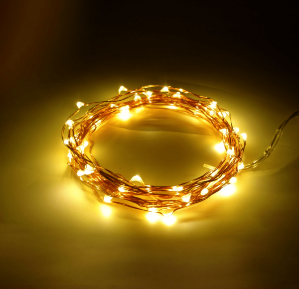 Hometown Evolution Waterproof 6 Foot Yellow Battery Operated LED Fairy Light with 20 Micro LED Lights on Copper Wire