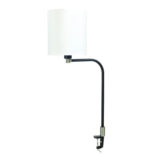 House of Troy Aria Task Fabric Shade Black/Satin Nickel Table Lamp