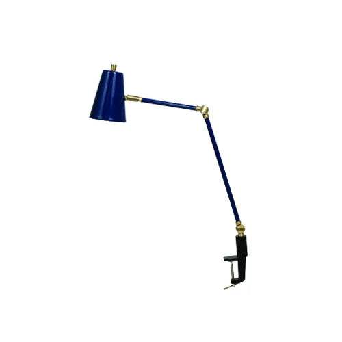 House of Troy Aria Task Navy Blue/Satin Brass Table Lamp
