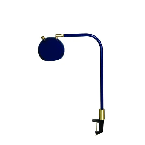 House of Troy Aria Task Round Globe Navy Blue/Satin Brass Table Lamp