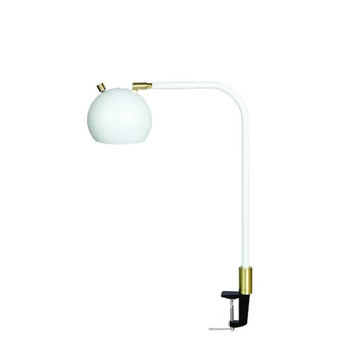 House of Troy Aria Task Round Globe White/Satin Brass Table Lamp