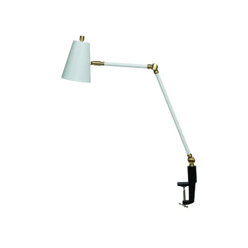 House of Troy Aria Task White/Satin Brass Table Lamp
