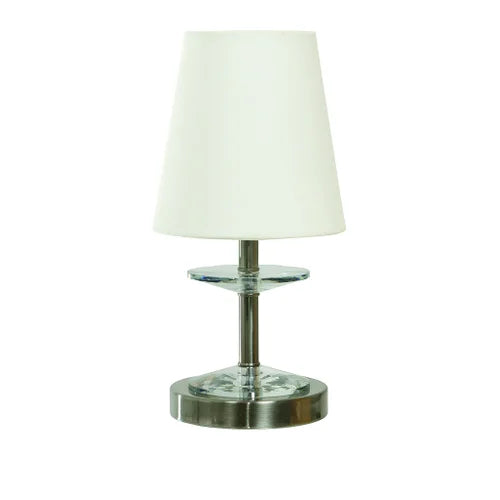 House of Troy B204 Bryson Mini Crystal Disk Satin Nickel Table Lamp