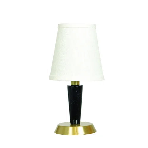House of Troy B206 Bryson Mini Black Tapered Marble Column Satin Brass Table Lamp