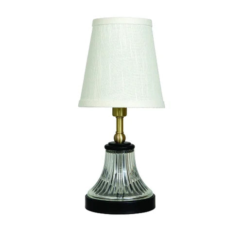 House of Troy B207 Bryson Mini Glass Black and Satin Brass Table Lamp