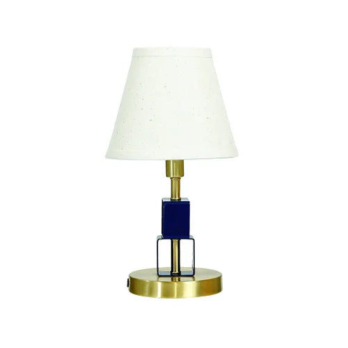 House of Troy B208 Bryson Mini Lamp Satin Brass and Navy Blue Table Lamp