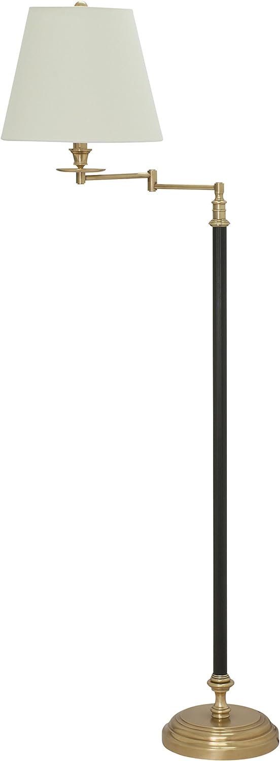 House of Troy Bennington 15" Black and Weathered Brass Floor Lamp