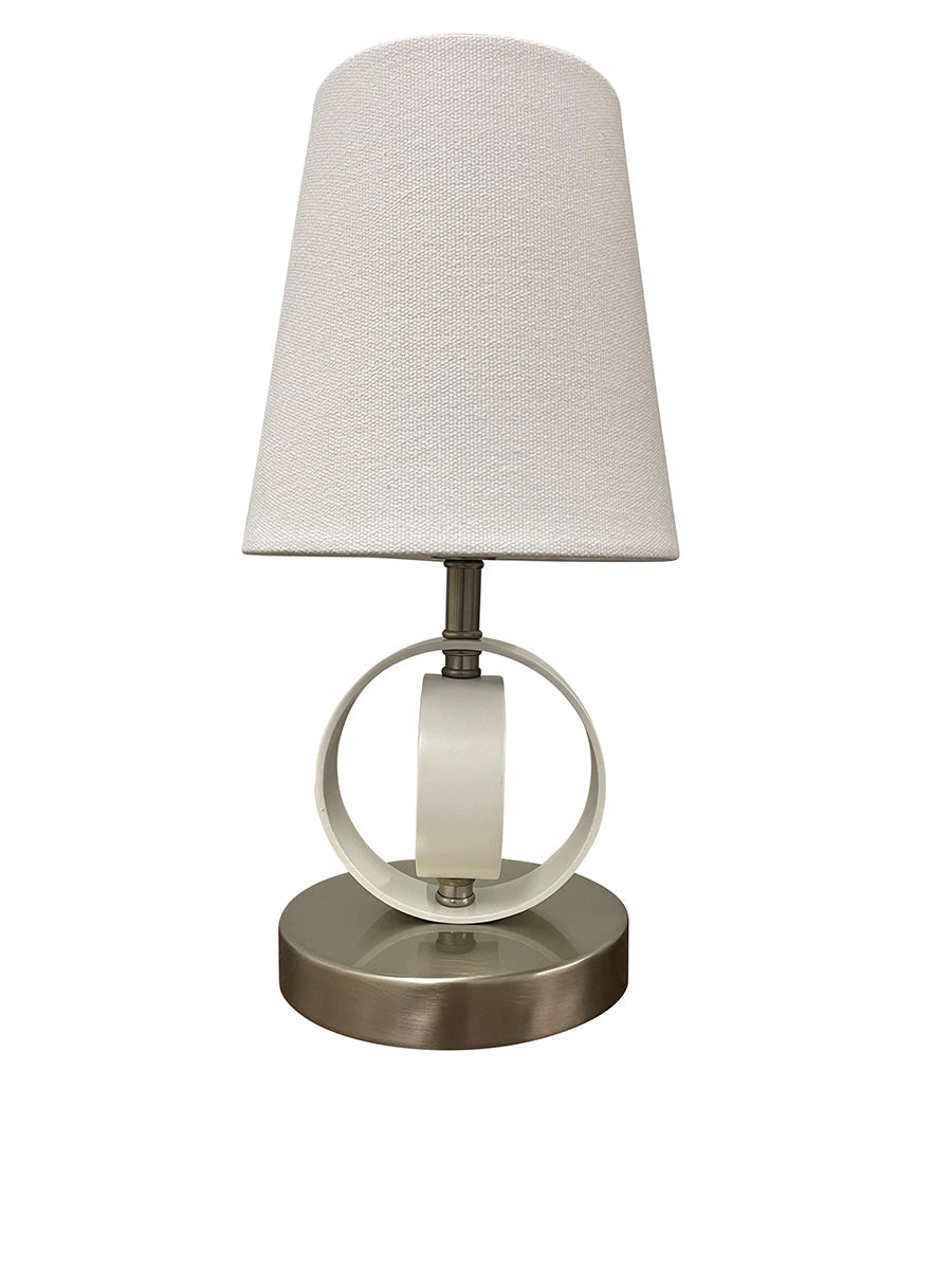 House of Troy Bryson Mini 6" satin nickel/white Table Lamp