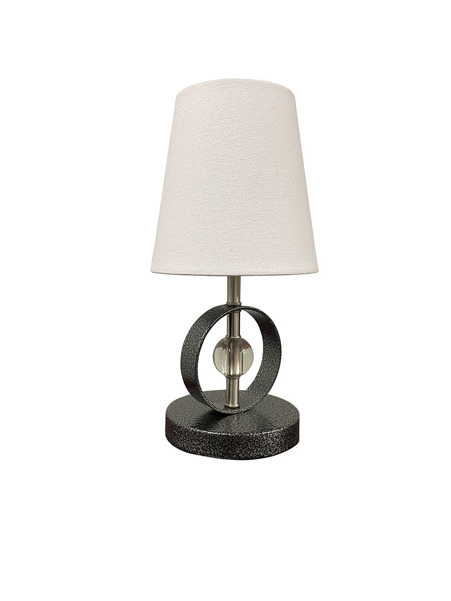 House of Troy Bryson Mini 7" Satin Nickel and Supreme Silver Table Lamp