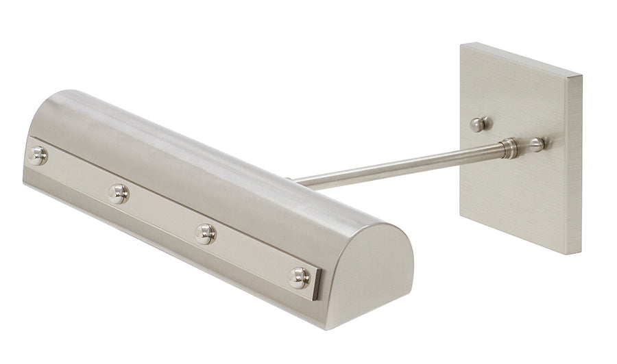 House of Troy Classic Traditional 14" Satin Nickel with Polished Nickel Accents Picture Light with Rivet Motif (Ball and Strap)