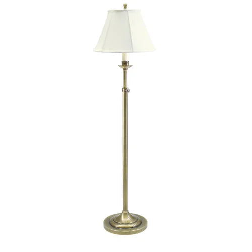 House of Troy Club Adjustable Antique Brass Floor Lamp