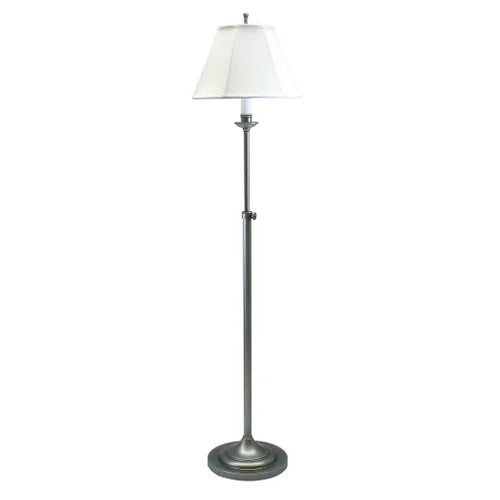 House of Troy Club Adjustable Antique Silver Floor Lamp