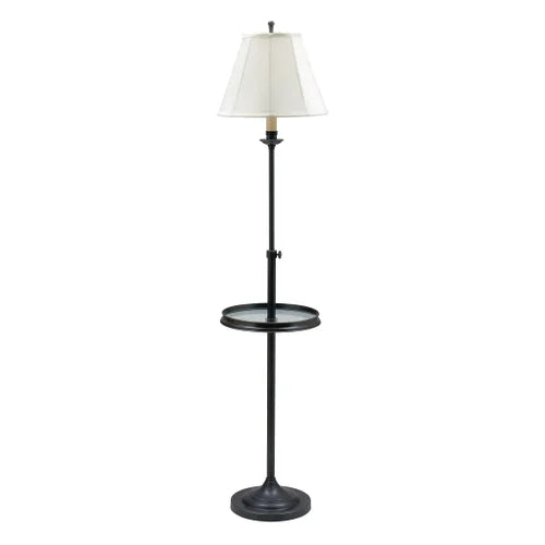 House of Troy Club Adjustable Oil Rubbed Bronze Floor Lamp with Table