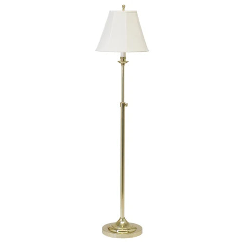 House of Troy Club Adjustable Polished Brass Floor Lamp