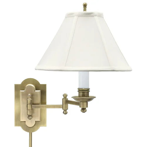 House of Troy Club Antique Brass Wall Swing Arm Lamp