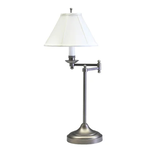 House of Troy Club Swing Arm 25" Antique Silver Table Lamp
