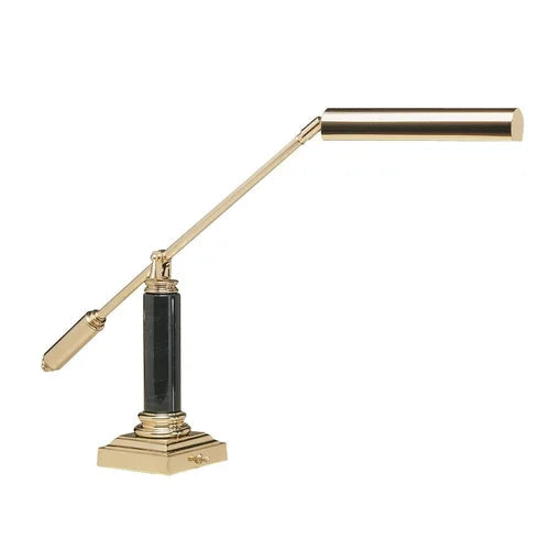 House of Troy Counter Balance Fluorescent 26" Polished Brass and Black Marble Piano Lamp